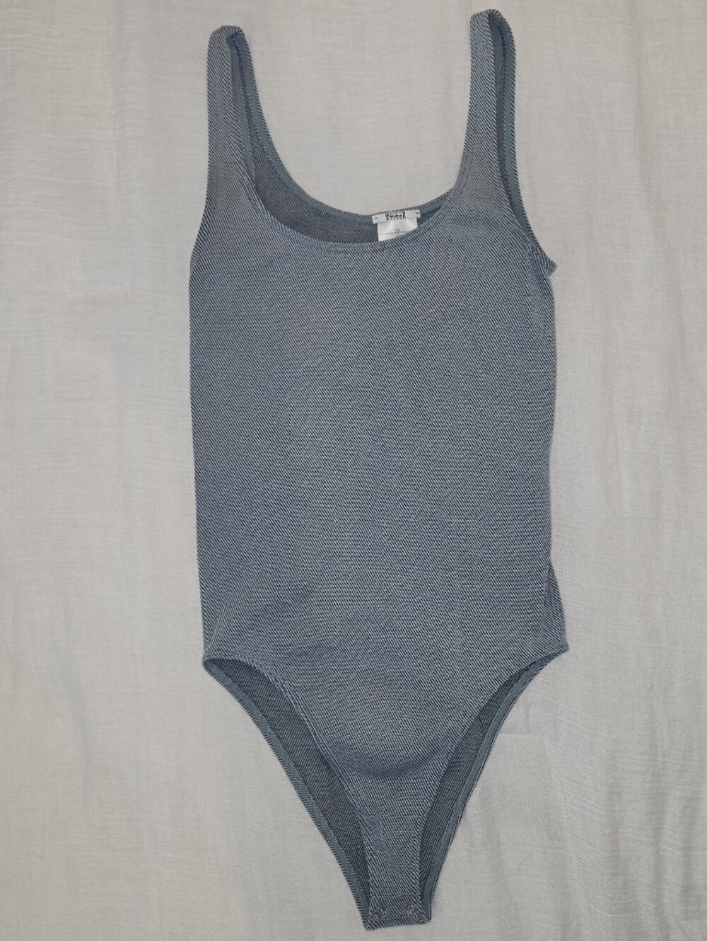 Wilfred Ribbed Knit Bodysuit – Heather Blue – Size XS